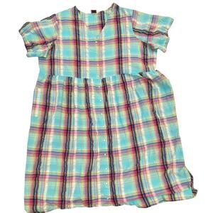Only Necessities House Dress Women Pearl Snap Lounge Muumuu Porch Pockets Size